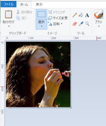 パソコンのペイントで画像をトリミング