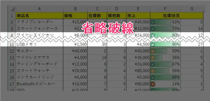 省略波線をパワポで作る方法